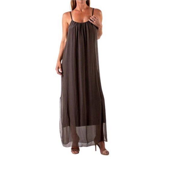 GIGI C Dresses & Skirts - Gigi Moda Women's Clothing - Venus Silk Dress - Chocolate